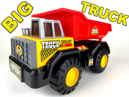 Big Dump Truck, Red and Yellow 16 inch Offroad Dump Truck