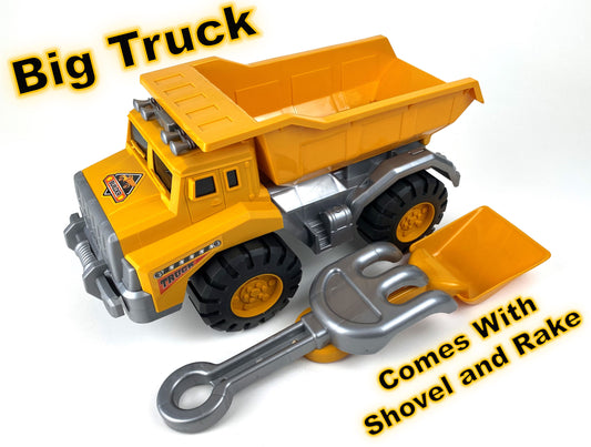 Big Dump Truck comes with a Shovel and Rake